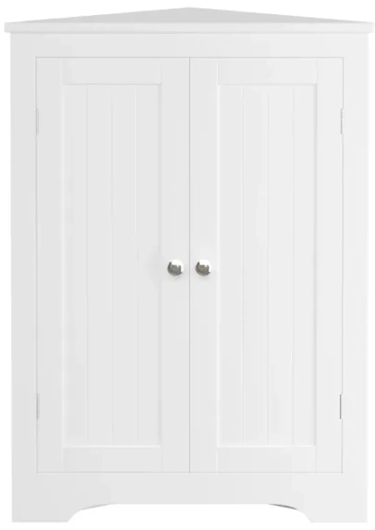 Freestanding Floor Corner Cabinet with 2 Doors and Adjustable Shelves