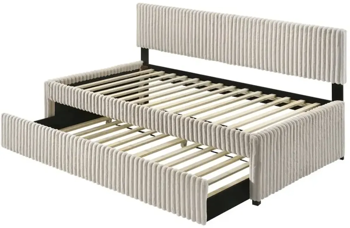 Best Quality Furniture Twin daybed with trundle in Cream