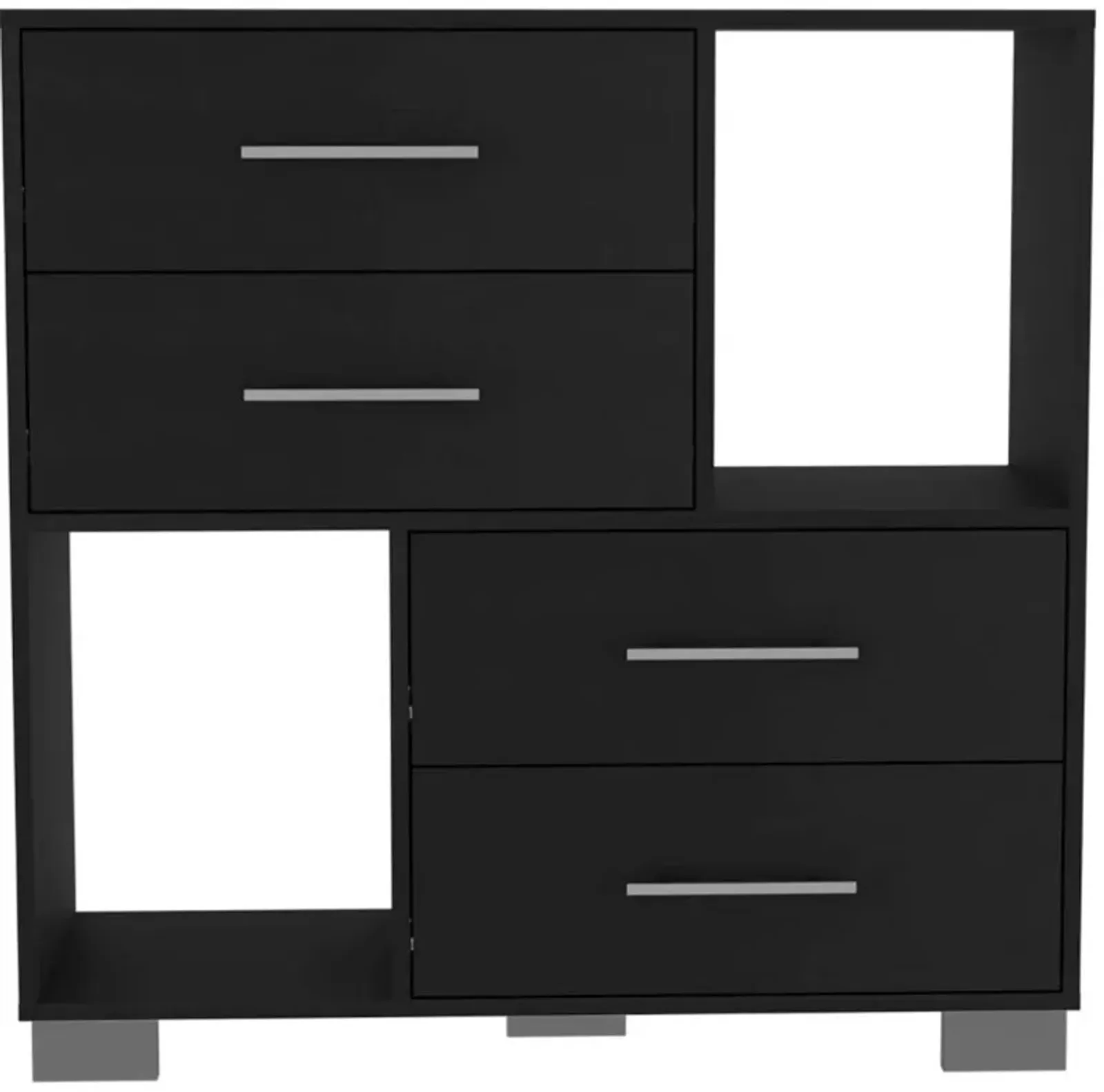 Krista Dresser, Two Open Shelves, Four Drawers