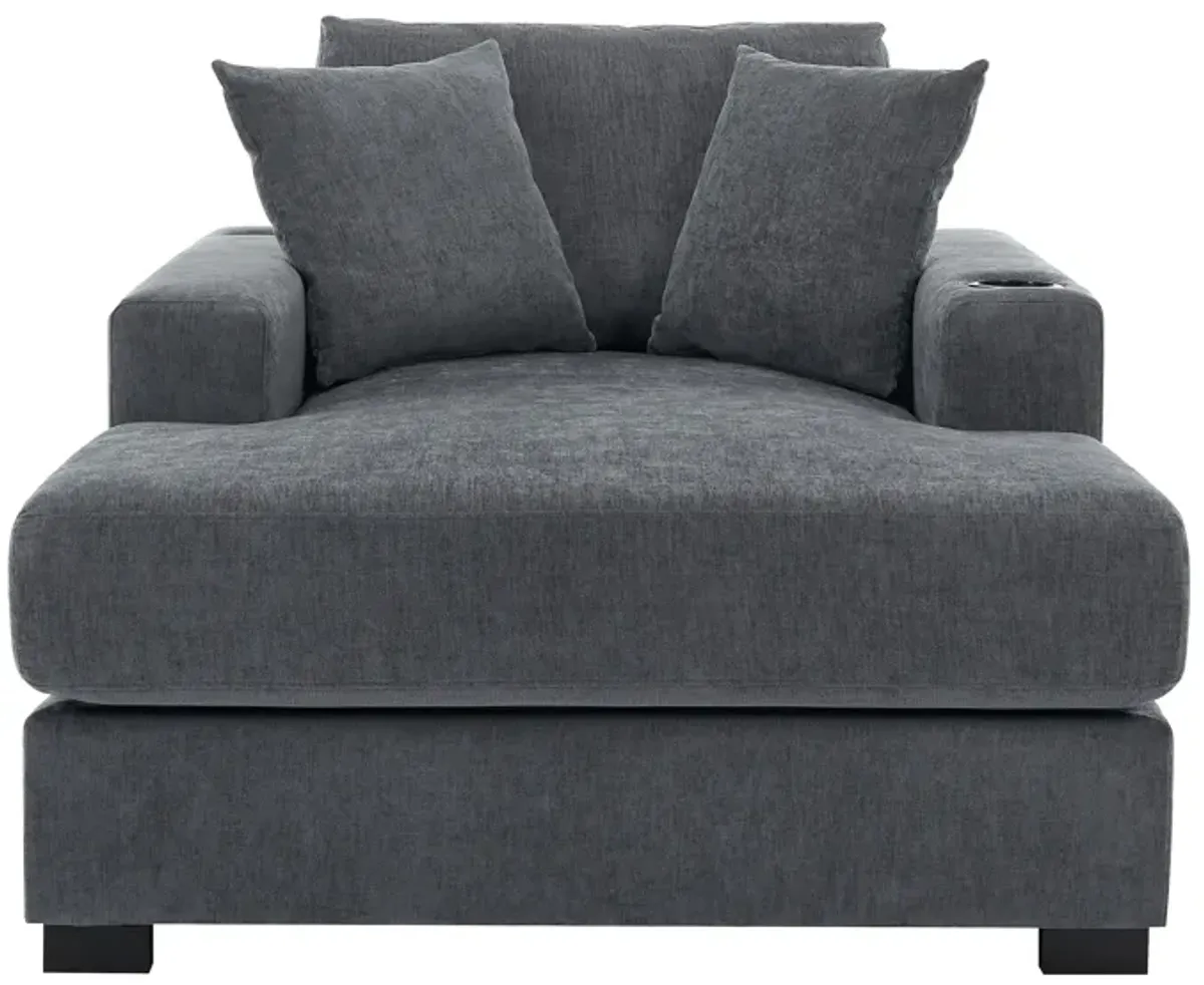 Merax Modern Chenille Chaise Lounge Sofa Couch