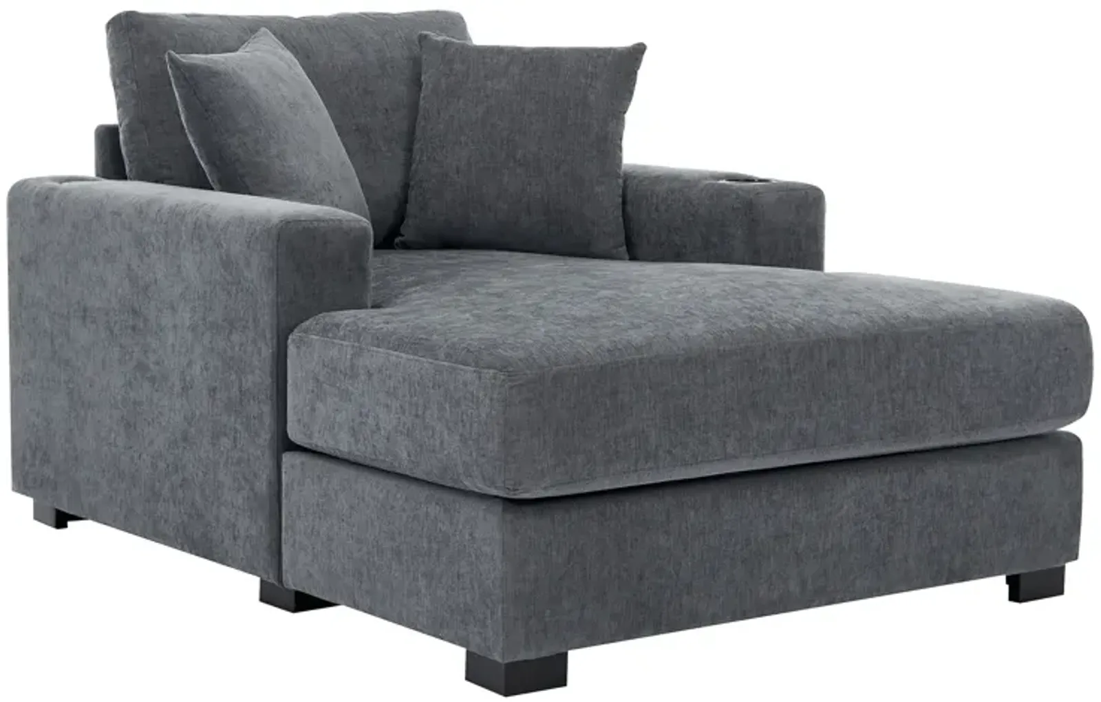 Merax Modern Chenille Chaise Lounge Sofa Couch