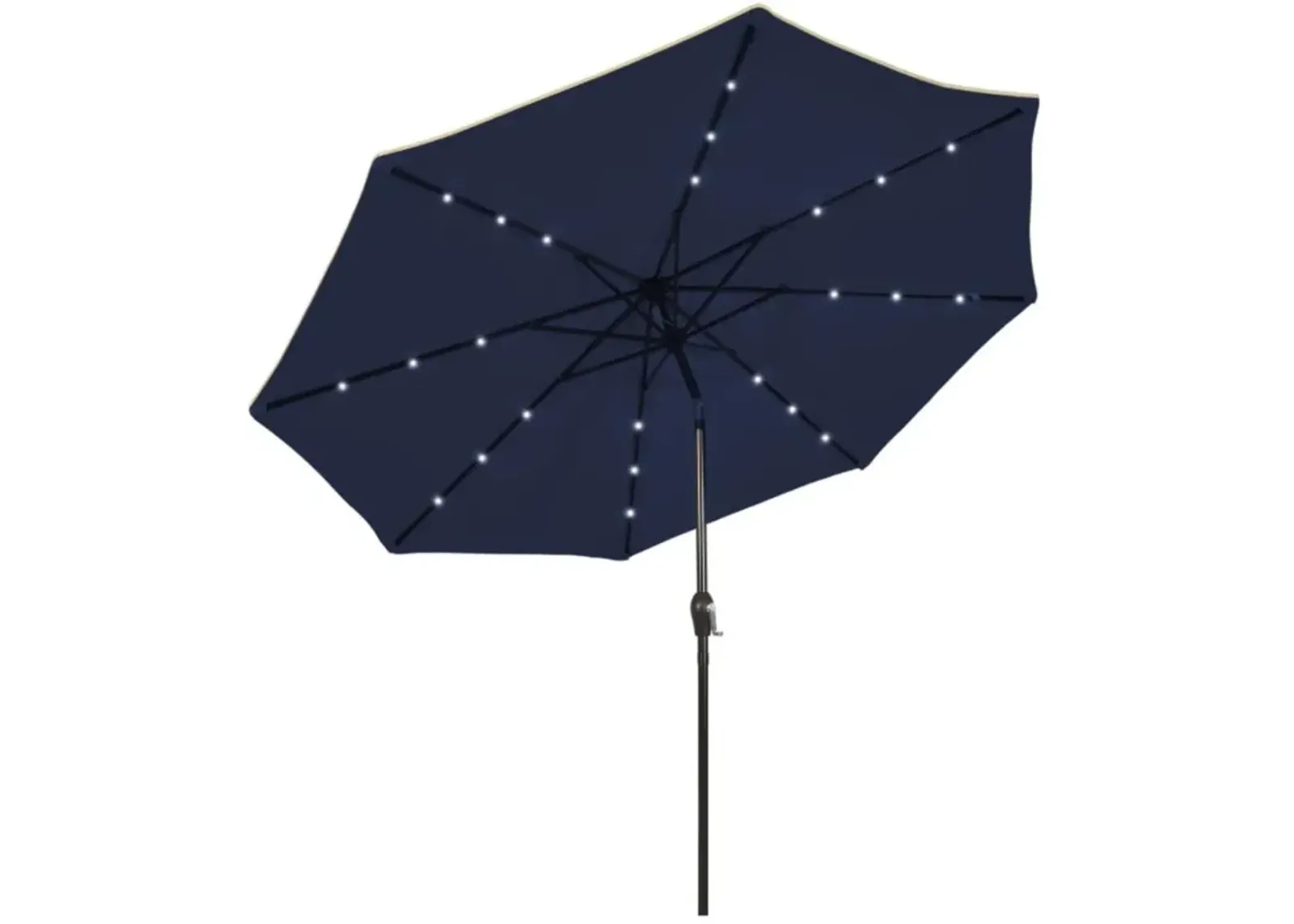 Hivvago 9 Feet Solar LED Lighted Patio Market Umbrella with Tilt Adjustment without Base