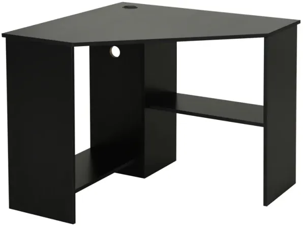 Corner Computer Desk, L-Shaped Computer Desk with Wood Grain Panel and Cable Management Hole for Home Office, PC Desk, Work Desk