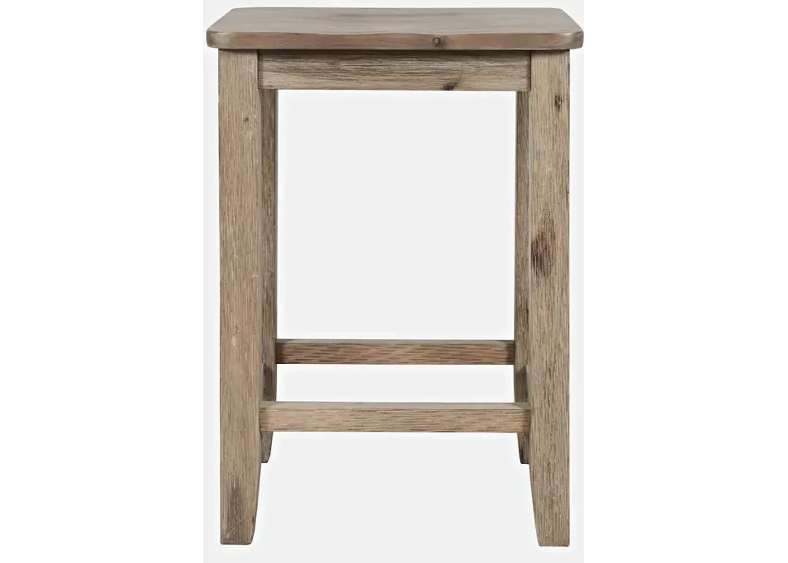 Jofran Eastern Tides Coastal Wire-Brushed Acacia Backless Counter Barstool (Set of 2)