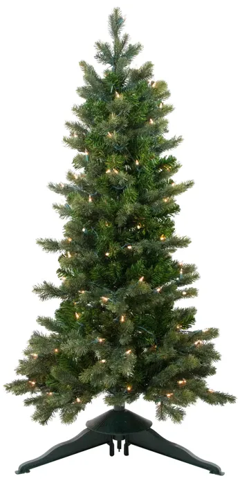 4' Pre-Lit Slim Savannah Spruce Slim Artificial Christmas Tree - Clear Lights