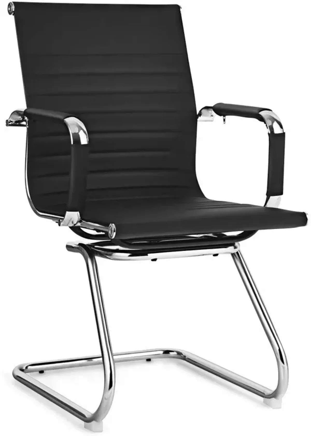 Set of 2 Heavy Duty Conference Chair with PU Leather-Black