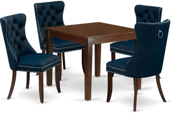 5 Piece Kitchen Table & Chairs Set Consists of a Square Dining Room Table