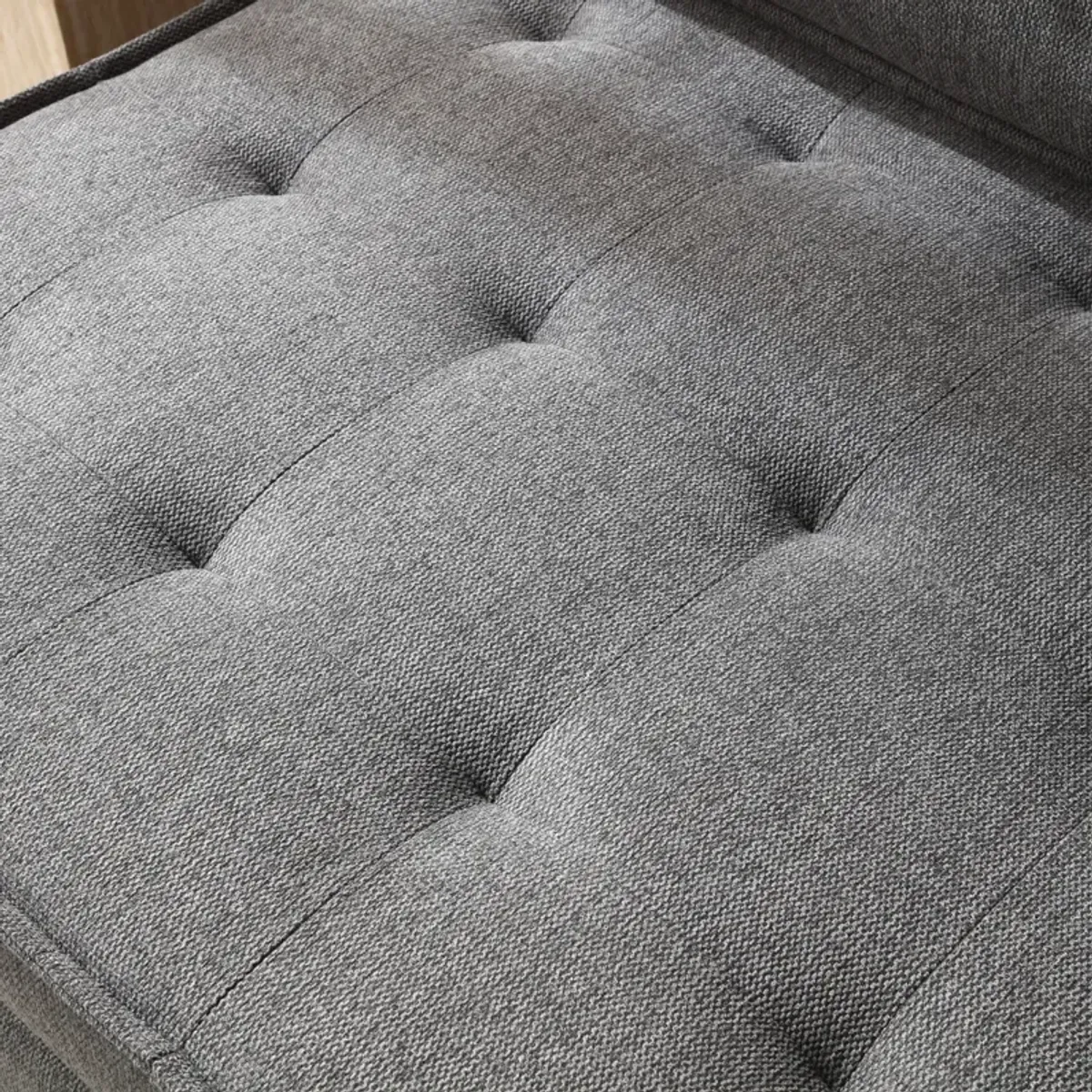 Multipurpose Linen Fabric Ottoman Lazy Sofa Pulling Out Sofa Bed (Dark Grey)