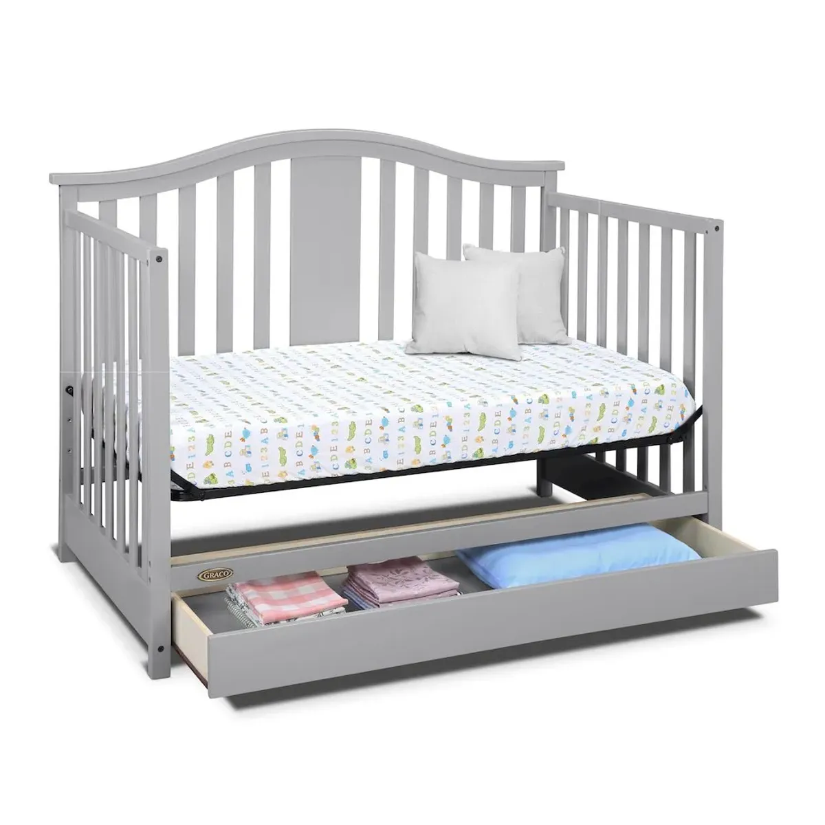 Graco Solano 4-in-1 Convertible Crib with Drawer - Pebble Gray