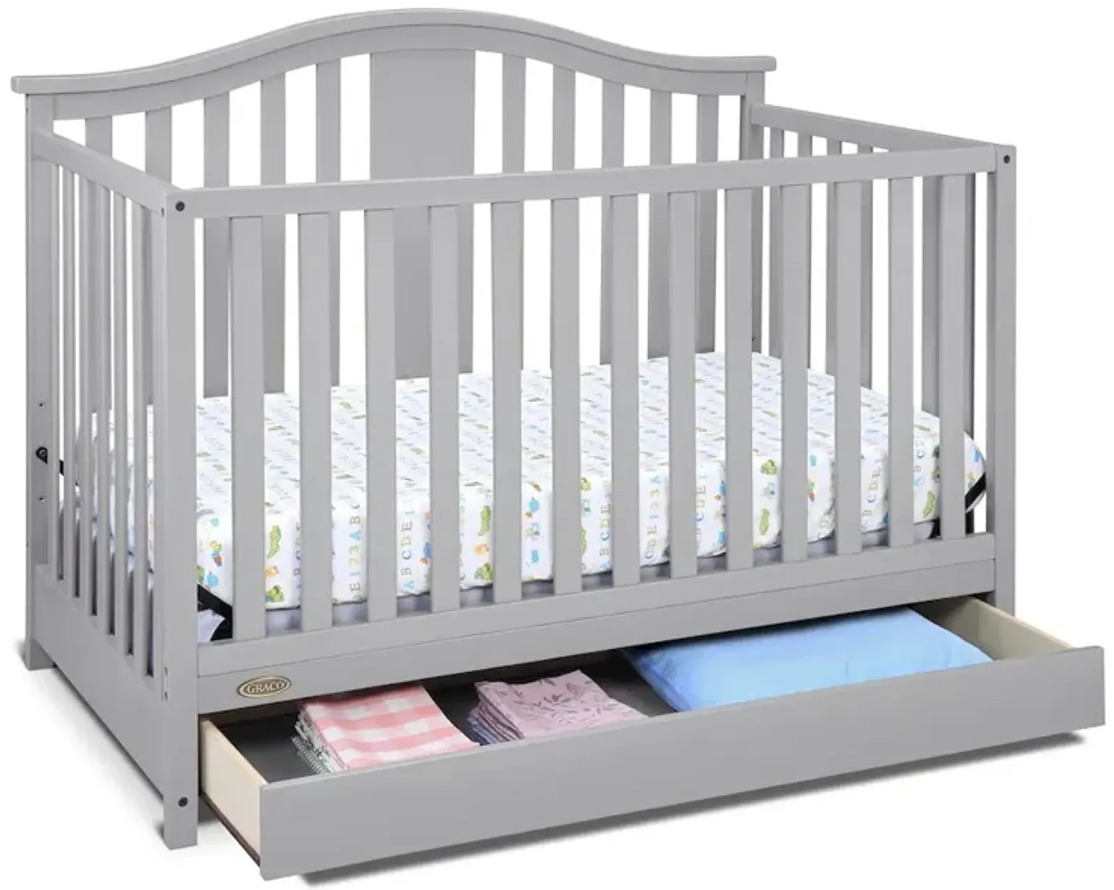 Graco Solano 4-in-1 Convertible Crib with Drawer - Pebble Gray