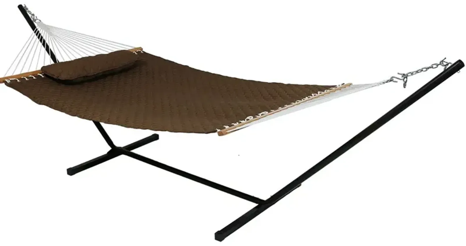 Sunnydaze 2-Person Quilted Hammock with 12' Steel Stand