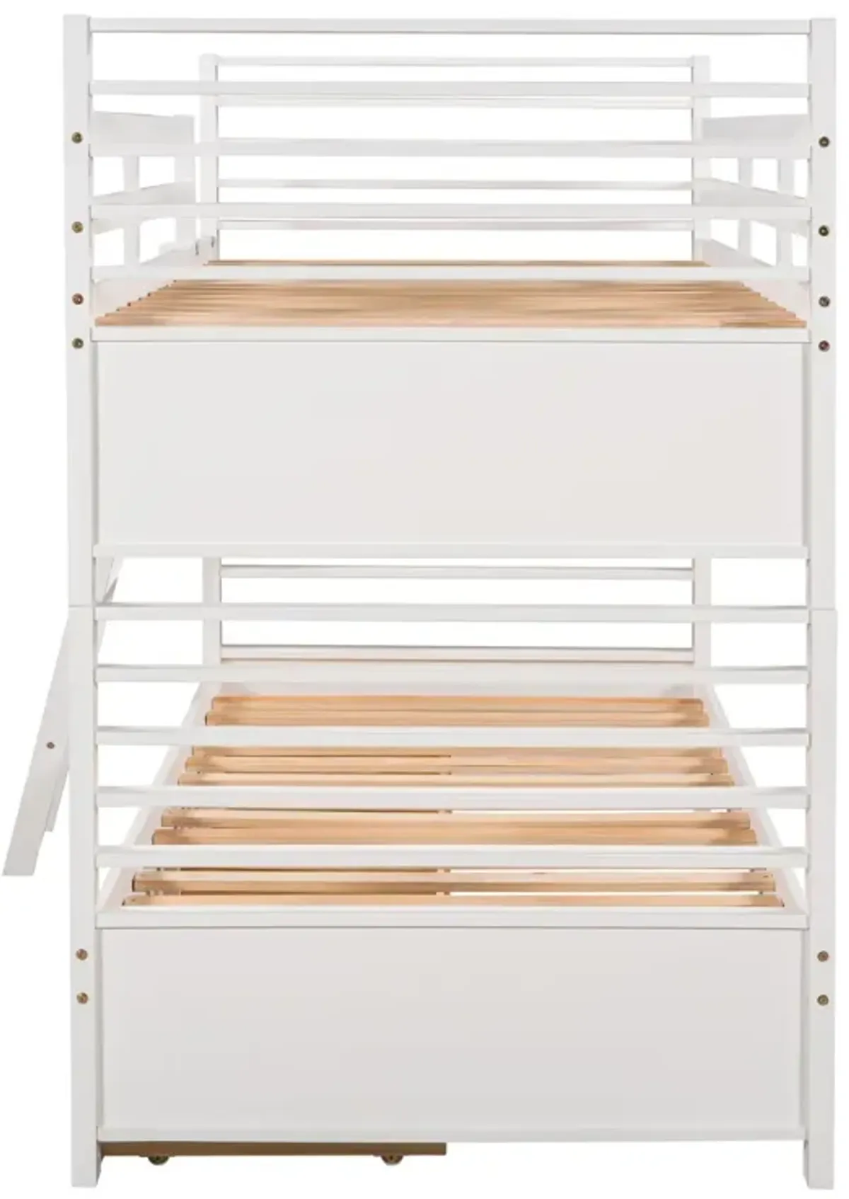 Twin Over Twin Wood Bunk Bed With Two Drawers