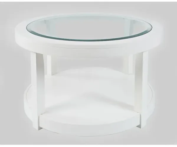 Jofran Urban Icon Contemporary Round Glass Inlay Coffee Table