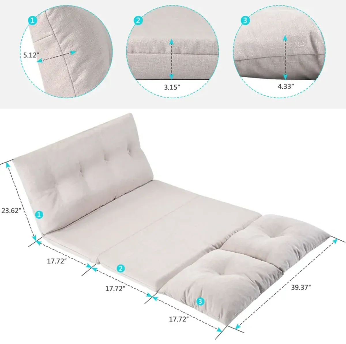 Merax Adjustable Thicken Floor Couch Sofa