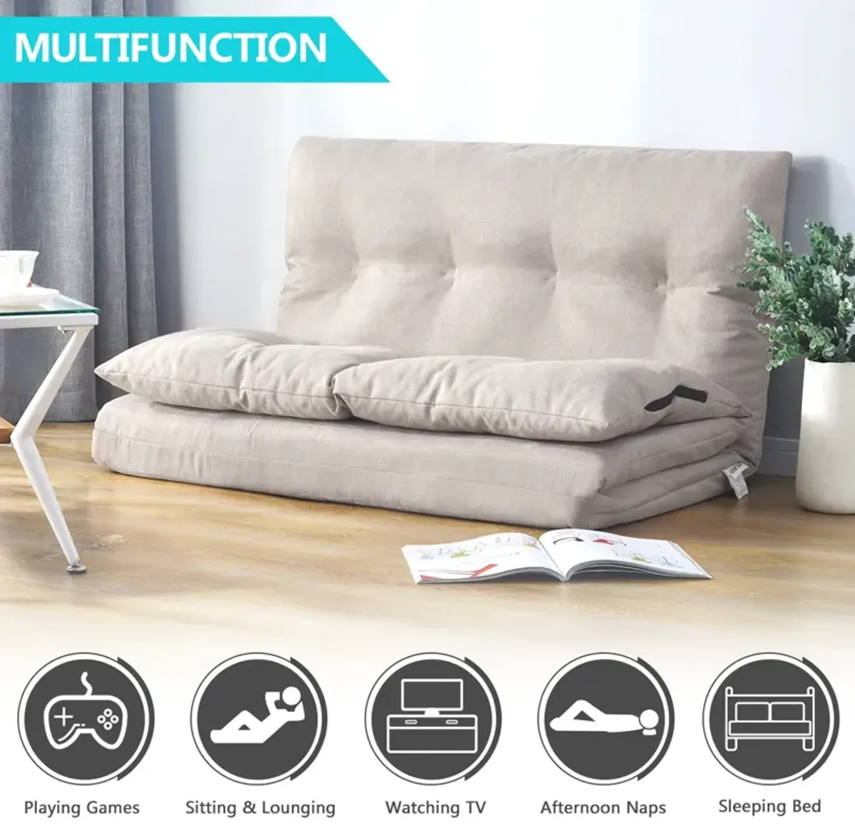 Merax Adjustable Thicken Floor Couch Sofa