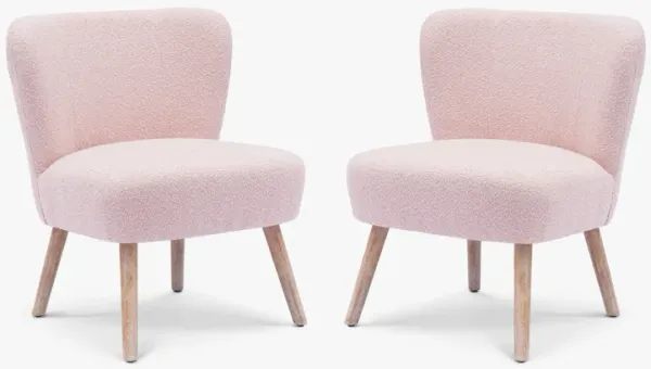 WestinTrends 25" Wide Upholstered Boucle Accent Chairs Set of Two