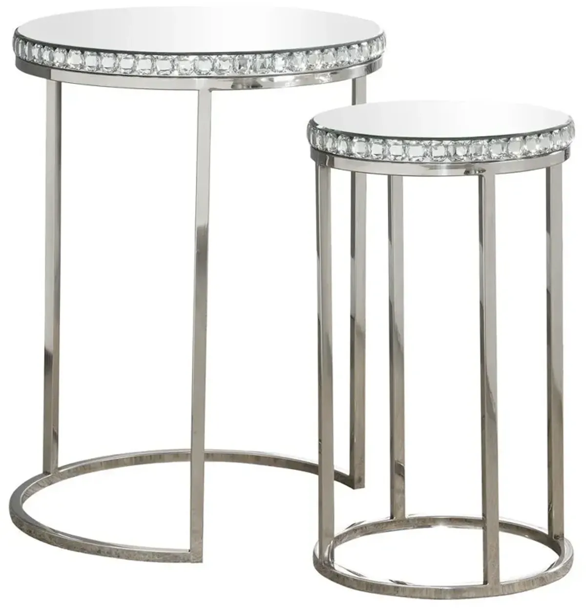 Addison 2-piece Round Nesting Table Silver