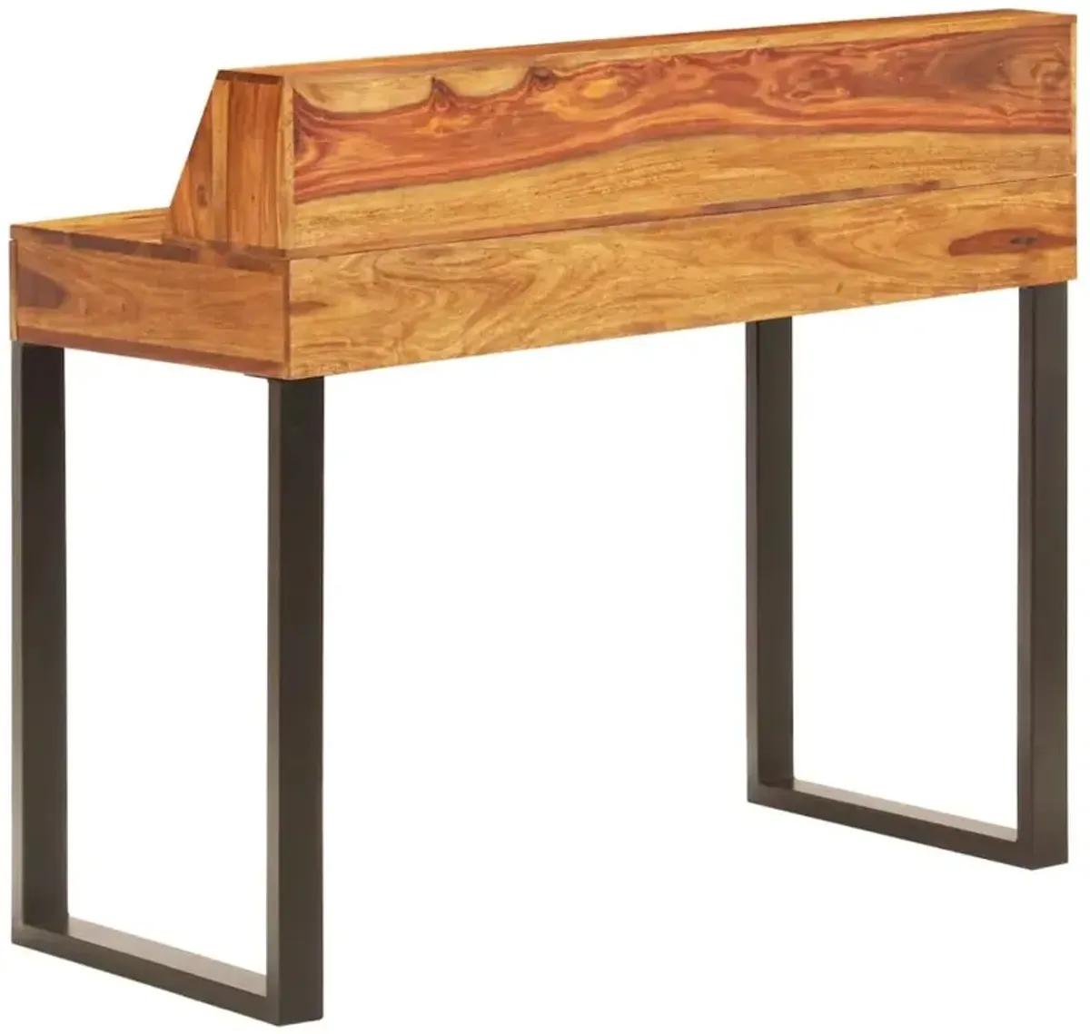 vidaXL Desk Solid Sheesham Wood and Steel