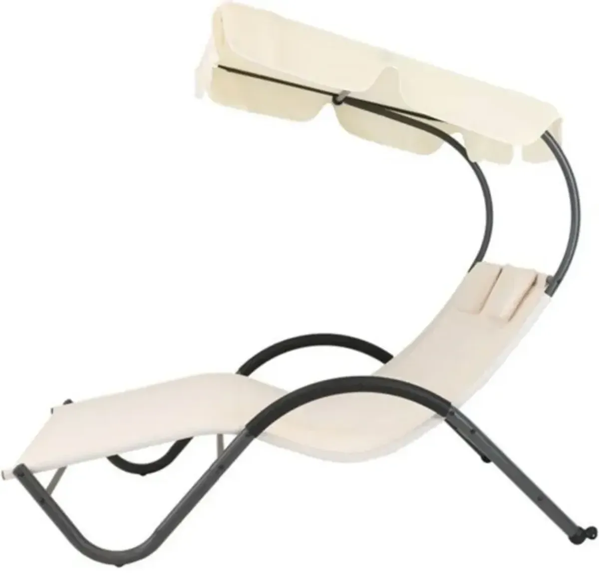 2 Person Outdoor Patio Chaise Lounger Chair Canopy Bed with Pillows