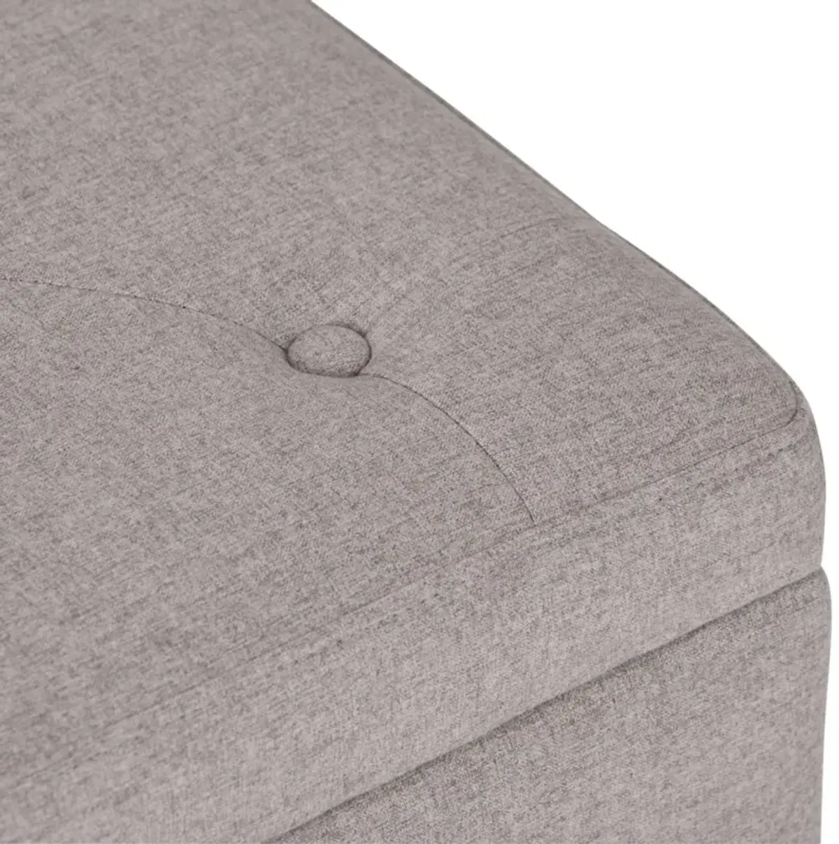 Simpli Home Hamilton Storage Ottoman In Cloud Grey Linen Look Fabric