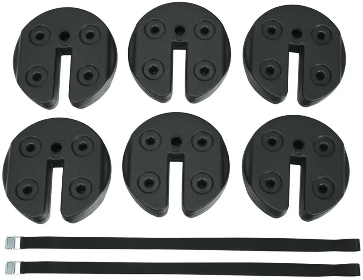 6-Piece Weight Plates for Patio Canopy Tent Gazebo, Shade Umbrella with Water-Filled Stability