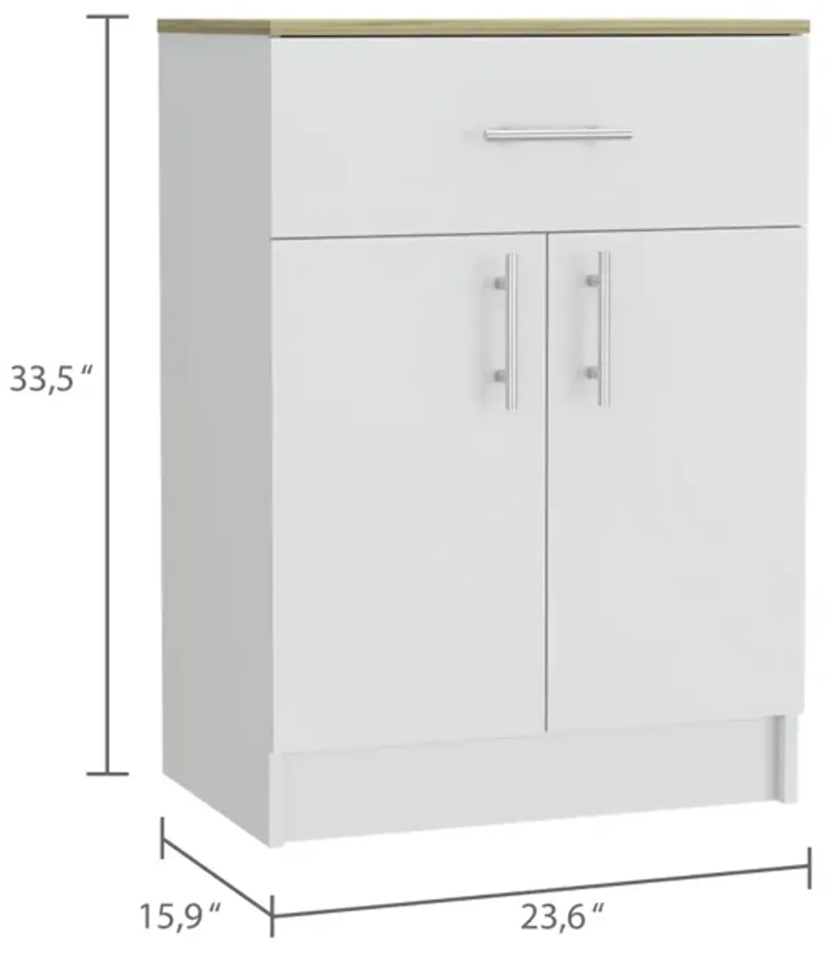 Majorca Multi Storage Pantry Cabinet, One Drawer, Two Interior Shelves - White Light Oak