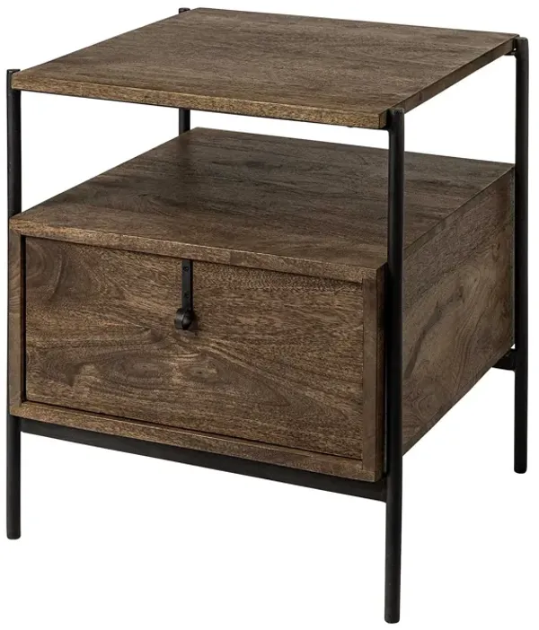 Solid Hardwood Square End Table – Perfect for Living Room or Bedroom