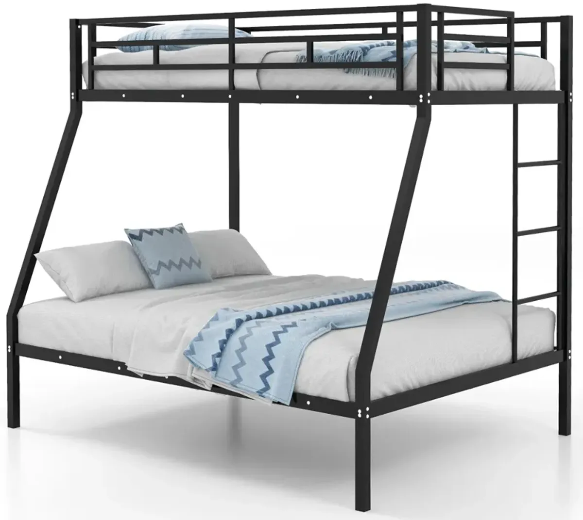 Space-saving Metal Slatted Bed Frame for Teens and Adults Noise-free No Box Spring Needed-White