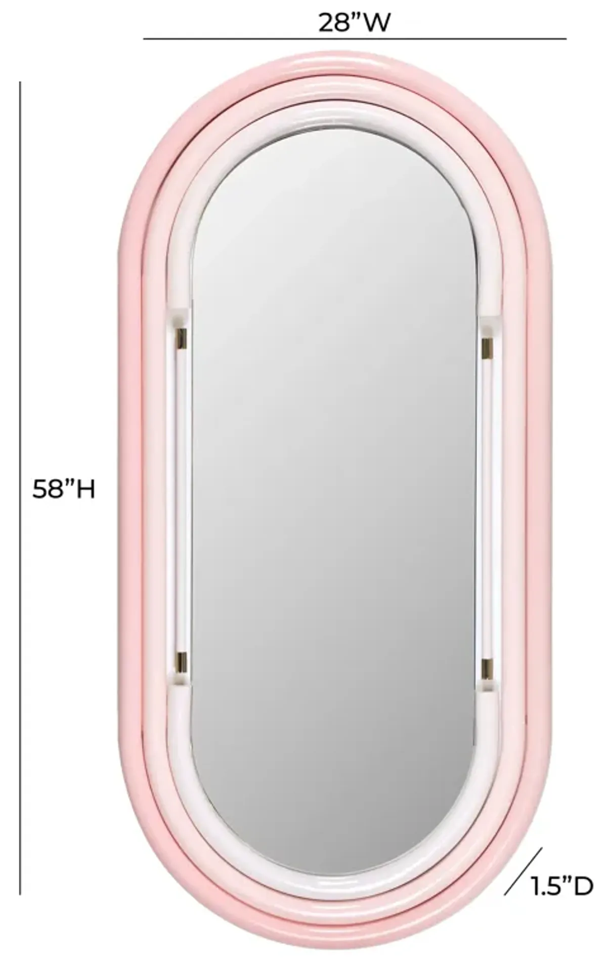 Neon Large Wall Mirror in Pink