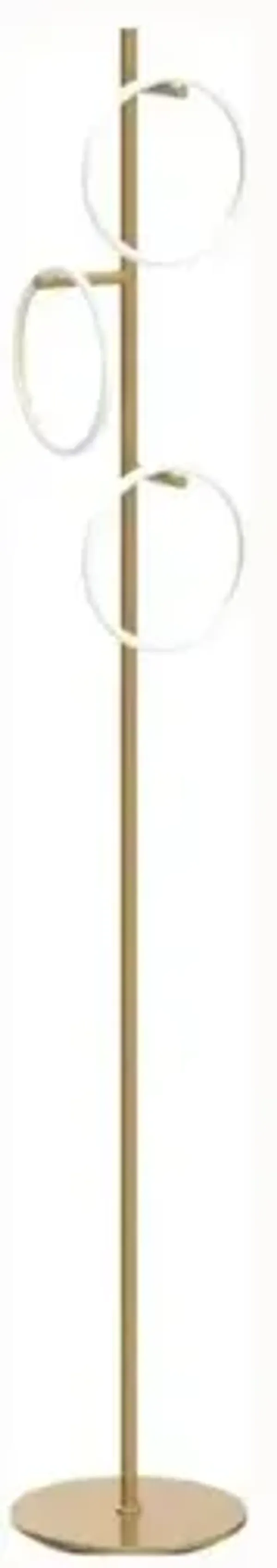 Saturn Tree Floor Lamp – 66" Tall, Gold Finish, 3 LED Rings, Contemporary Style