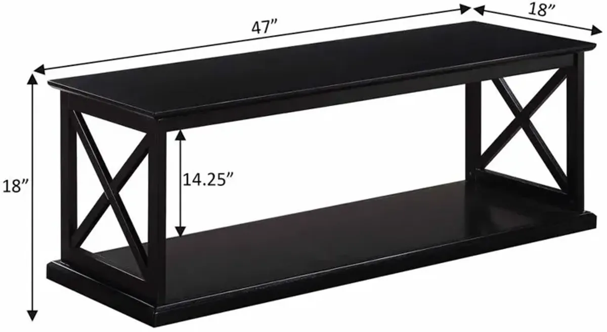 Convenience Concepts Coventry Coffee Table with Shelf Black