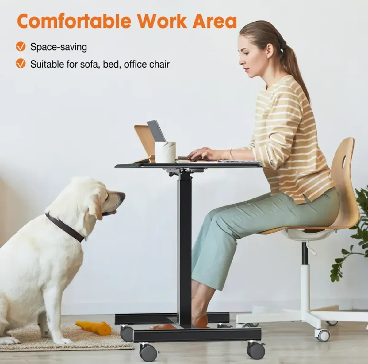 Small Mobile Rolling Standing Desk Rolling Desk Laptop Computer Cart For Home