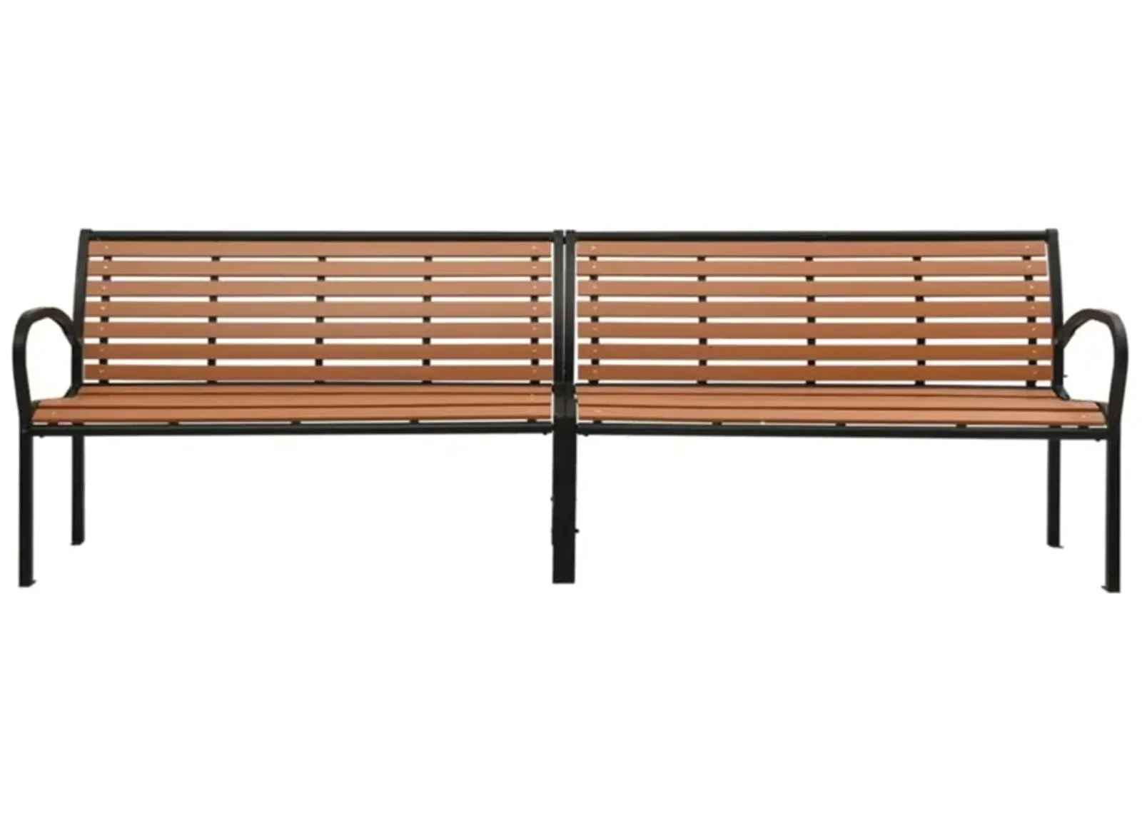 vidaXL Twin Patio Bench 98.8" Steel and WPC