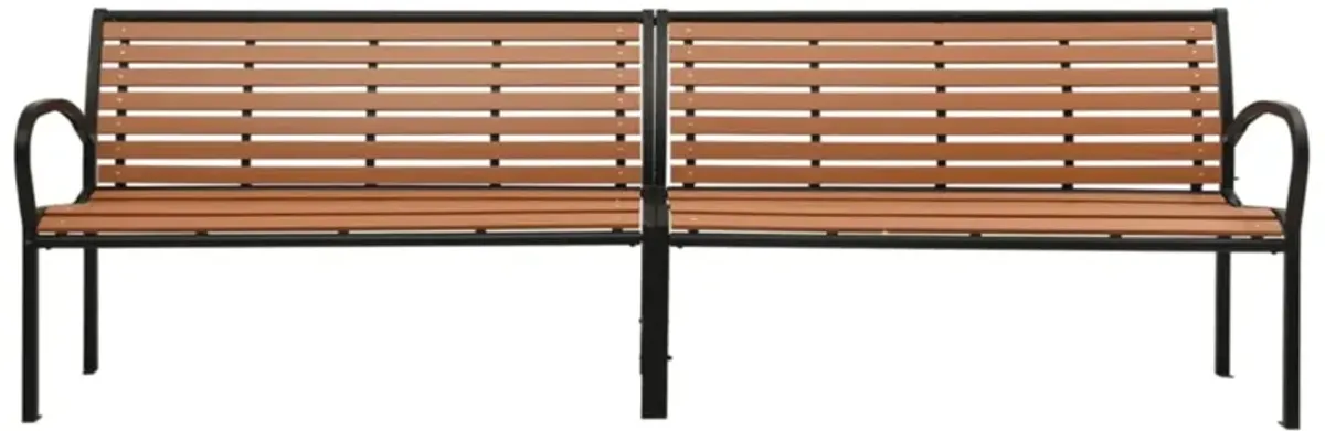 vidaXL Twin Patio Bench 98.8" Steel and WPC