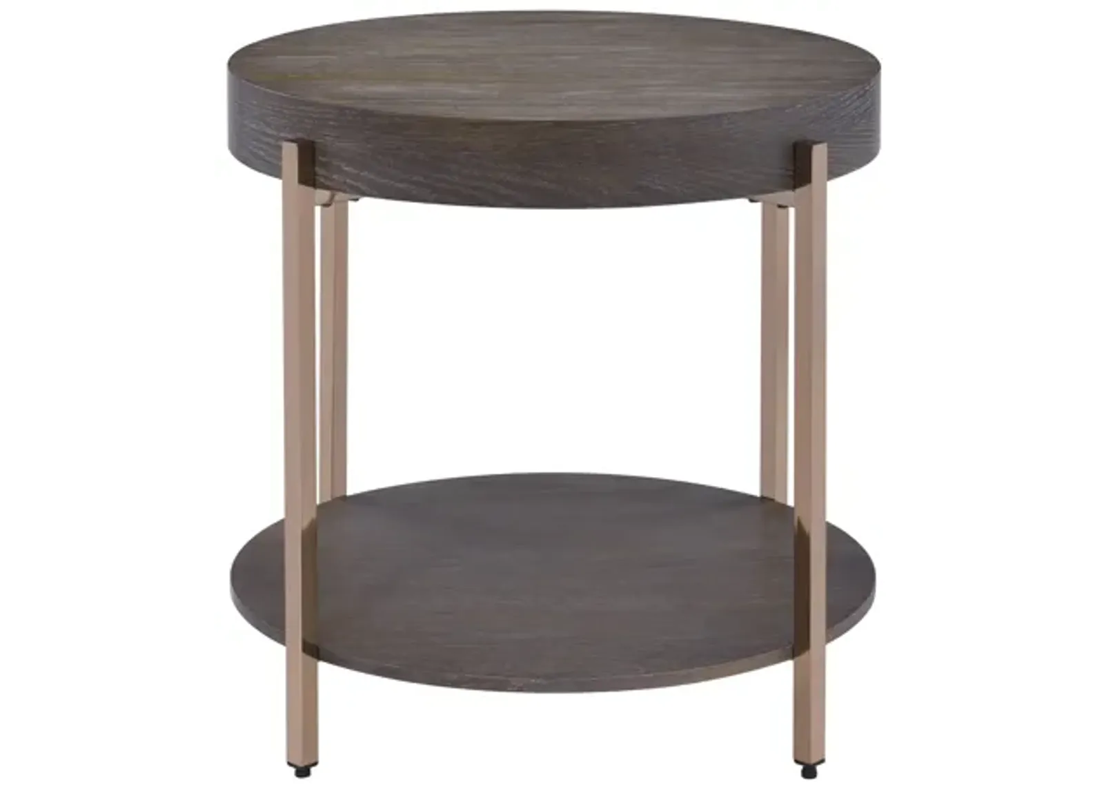 ACME Weyton End Table, Dark Oak & Champagne