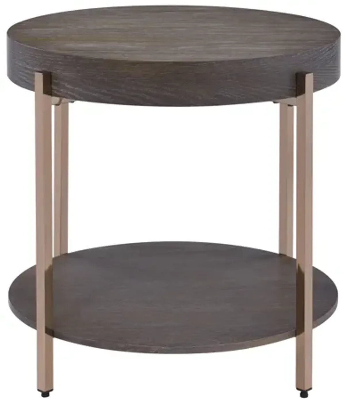 ACME Weyton End Table, Dark Oak & Champagne