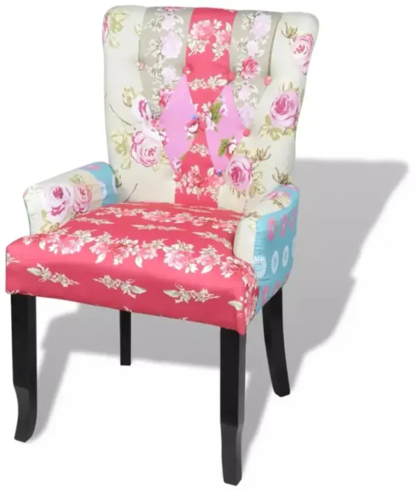 vidaXL Armchair with Patchwork Design Fabric