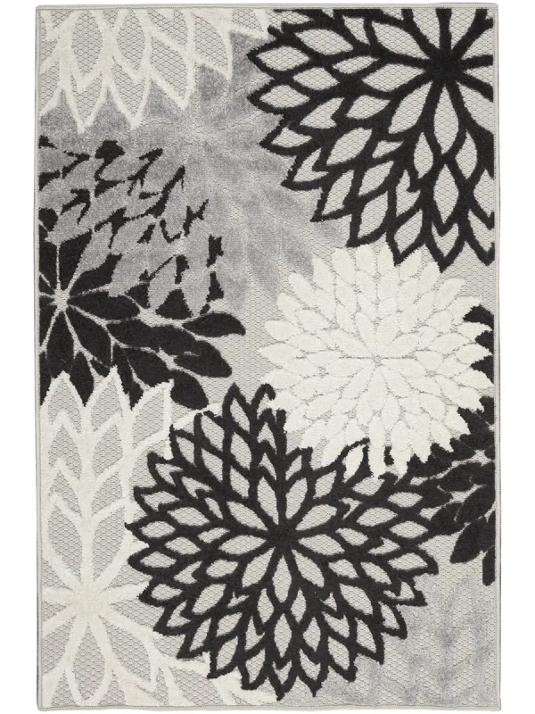 Aloha ALH05 Black/White 3' x 5' Rug