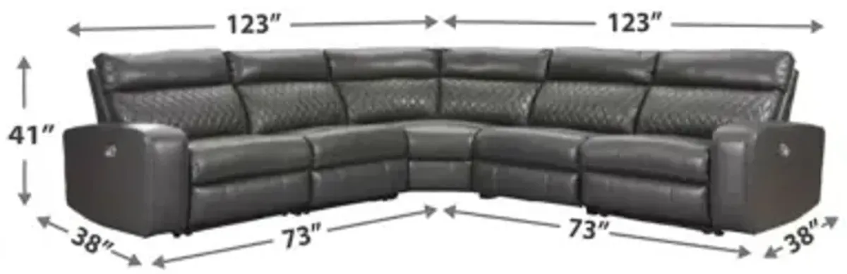 Samperstone 5-Piece Power Reclining Sectional