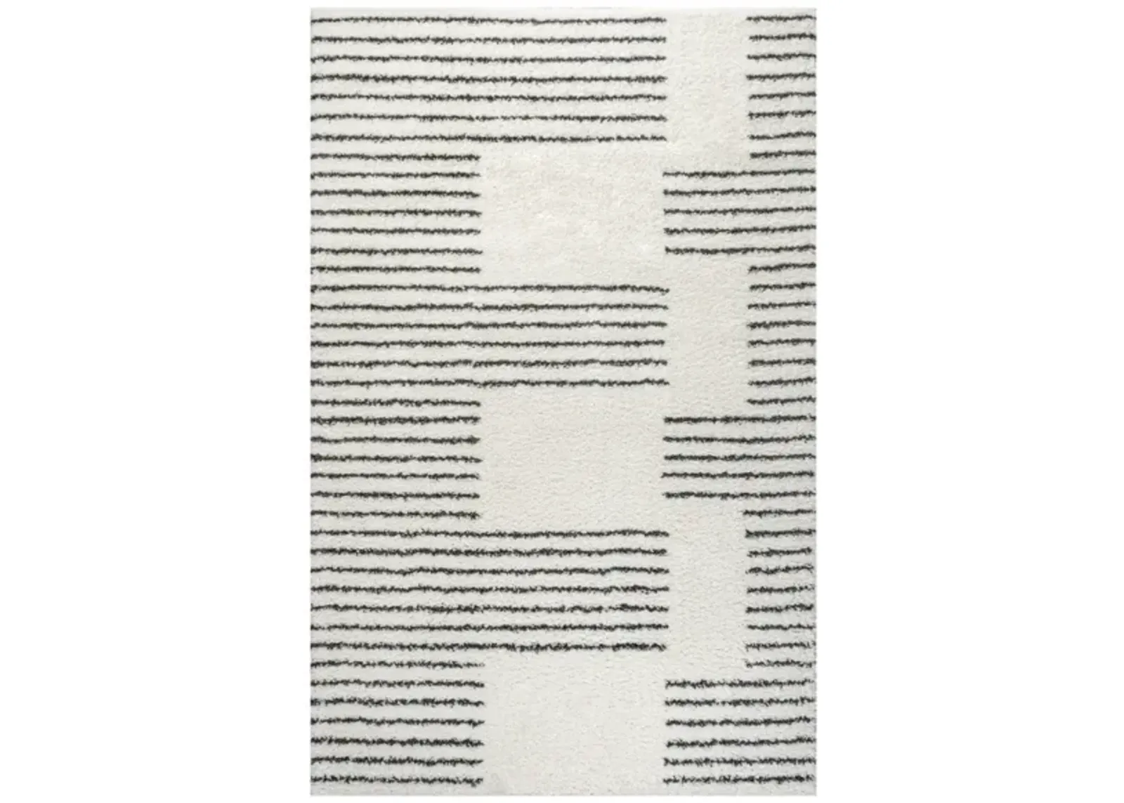 Petra Abstract Stripe Geometric Shag Area Rug