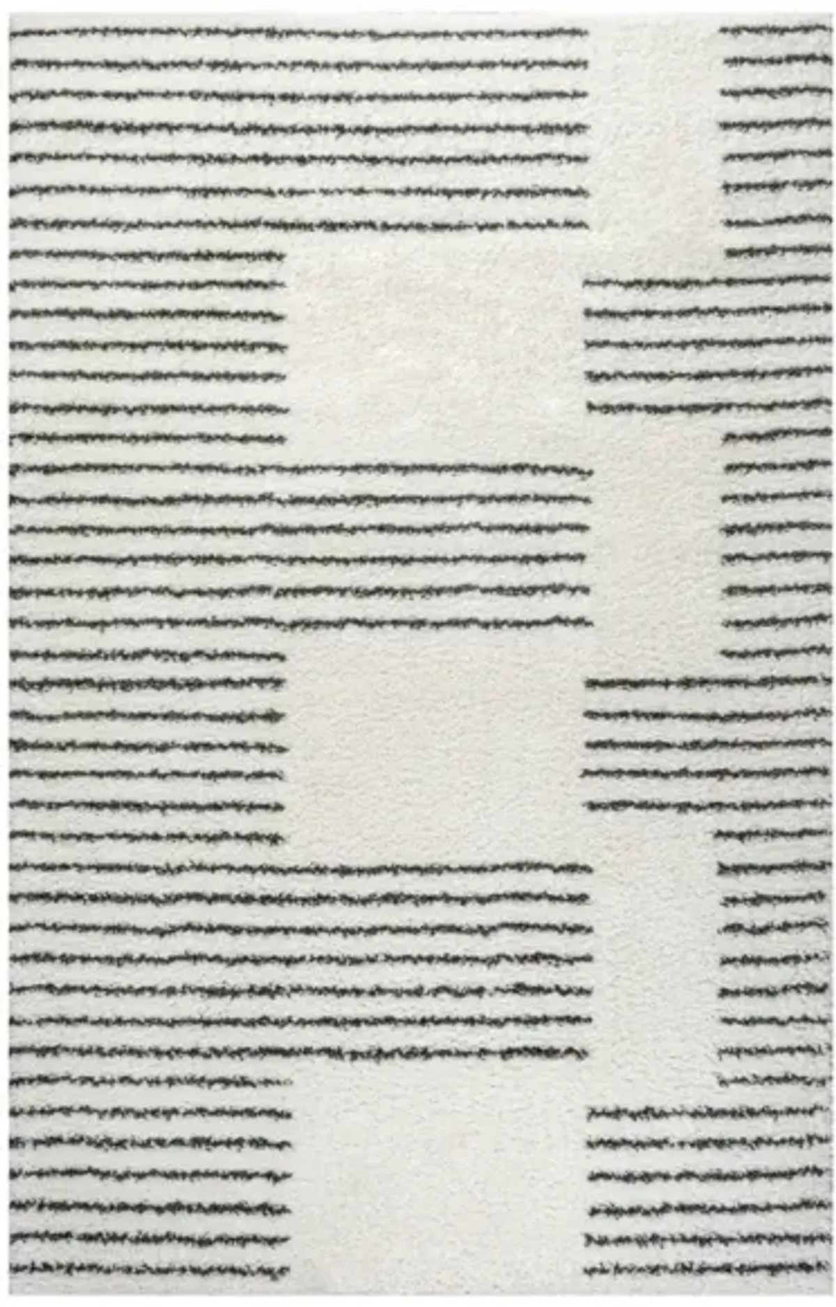 Petra Abstract Stripe Geometric Shag Area Rug