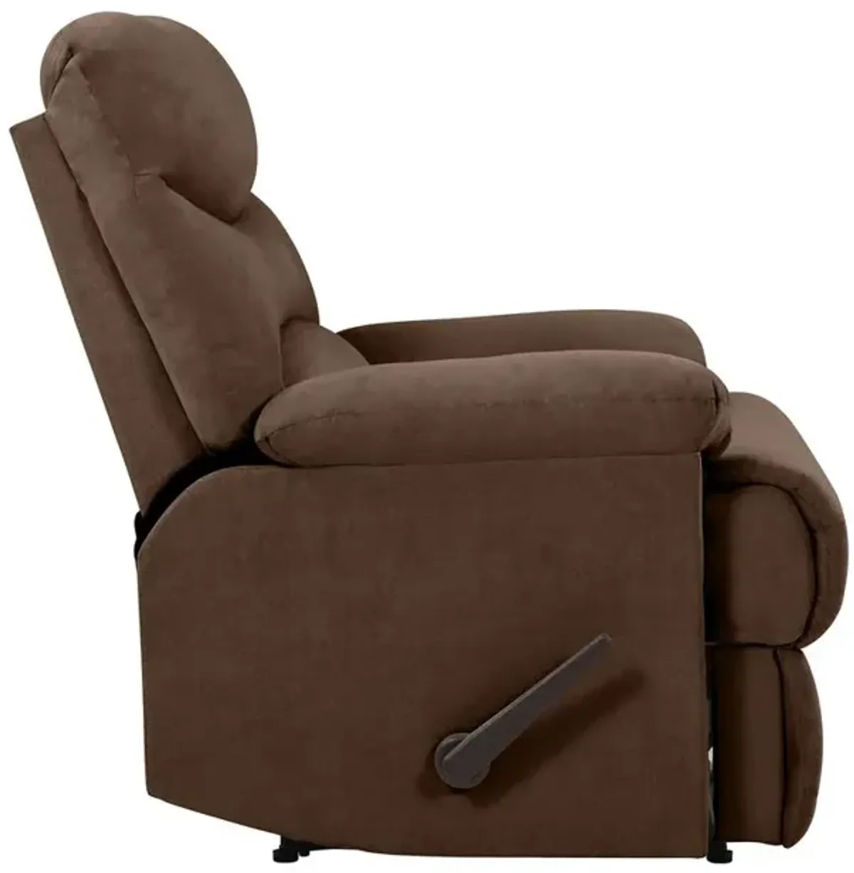 ProLounger Wall Hugger Recliner in Brown Microfiber with Stitched Back