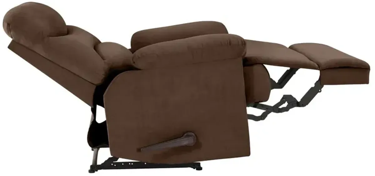 ProLounger Wall Hugger Recliner in Brown Microfiber with Stitched Back