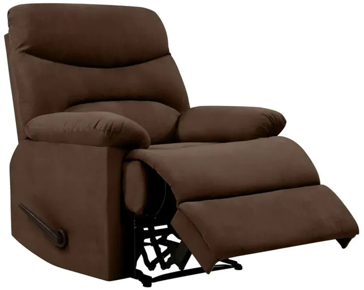 ProLounger Wall Hugger Recliner in Brown Microfiber with Stitched Back