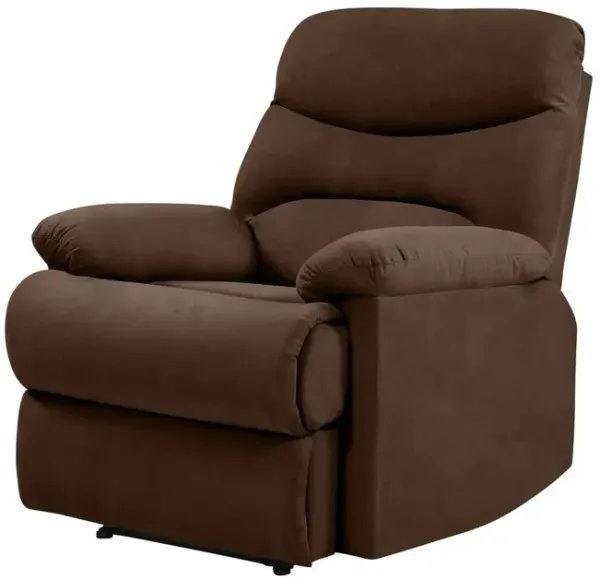 ProLounger Wall Hugger Recliner in Brown Microfiber with Stitched Back