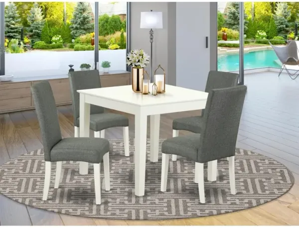 East West Furniture Dining Room Set Linen White