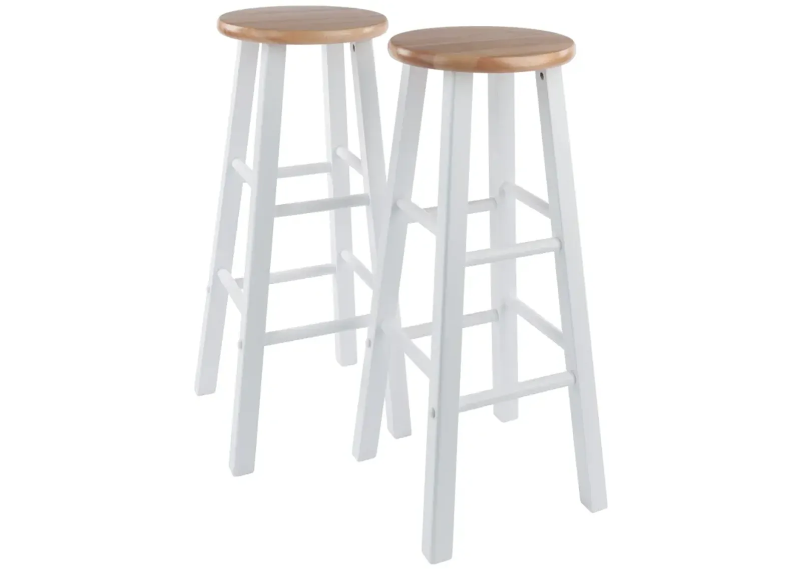 Winsome Element Bar Stools, 2-Pc Set, Natural & White