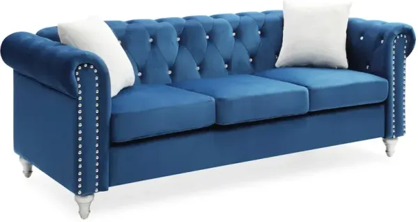 Glory Furniture Raisa Sofa in Navy Blue Color