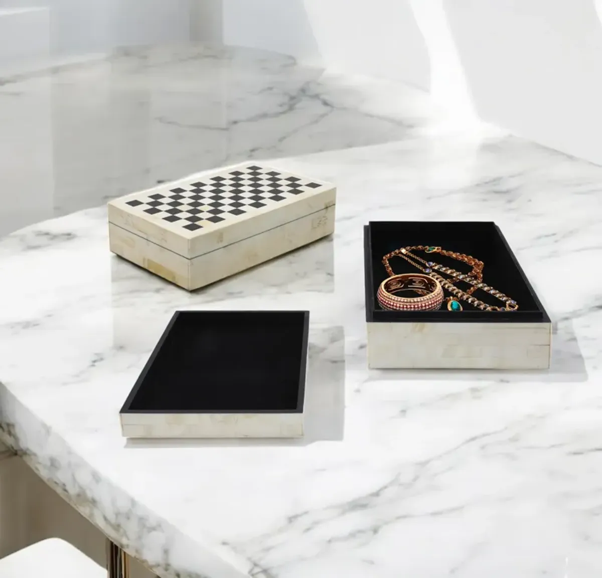 Checkered Storage Boxes