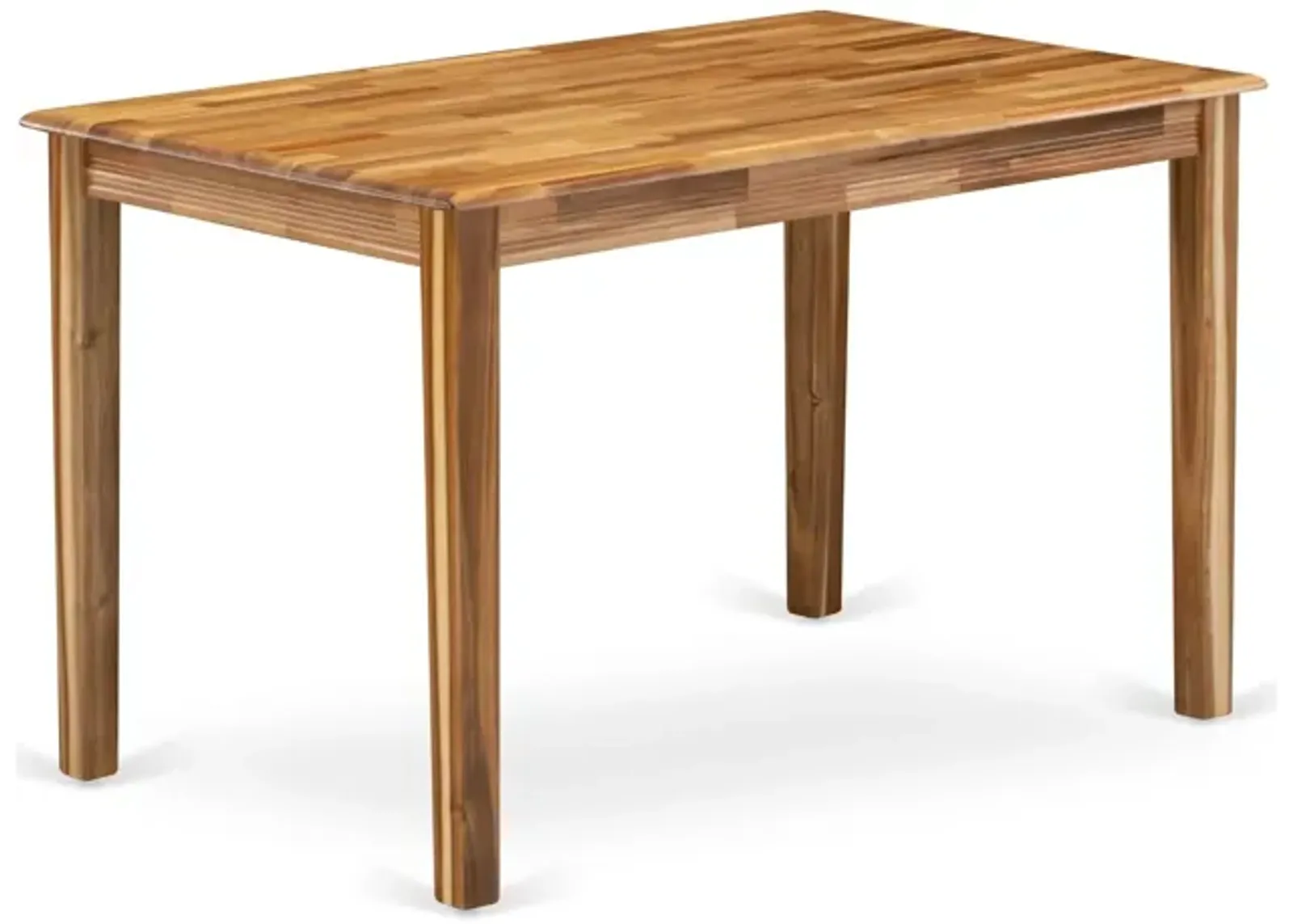 East West Furniture Wooden Dining Table - Natural Rectangular Table Top Surface and Asian Wood Dinner Table 4 Legs - Natural Finish